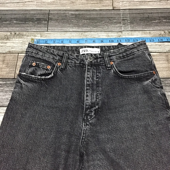Zara The 90’s Mom Fit Jeans Women’s 6 Gray (Inseam 26) 100% Cotton High Rise - Picture 4 of 10